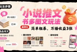 小红书小说推文多图文玩法解析 万播收益低门槛操作攻略