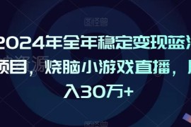 2024稳定变现蓝海项目 烧脑小游戏直播低门槛盈利玩法解析