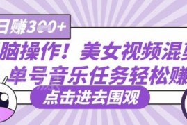 美女视频混剪音乐任务实操玩法 单号轻松实现日入300元以上