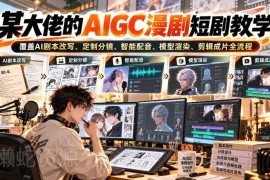 AIGC漫剧短剧全流程制作教程 覆盖AI剧本分镜配音剪辑全环节