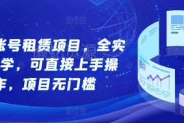 无门槛游戏账号租赁项目全实操教学 新手可直接上手操作