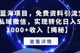 免费资料引流宝妈粉到私域变现 长期蓝海项目实操玩法拆解