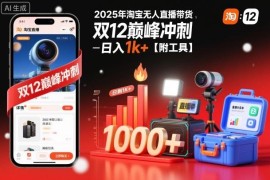 2025年淘宝合规无人直播运营方法 双12带货增收附实操工具
