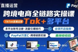 跨境电商线上实操课：TikTok直播运营 多平台注册 支付结汇教程