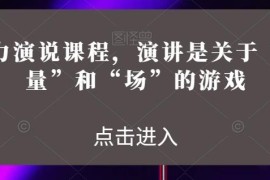 魅力演说系统课程 掌握能量场控逻辑提升公开演讲能力