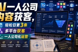 AI一人公司内容获客实操教程 多平台高效日更获客运营方法