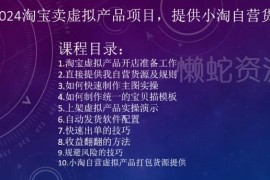 2024淘宝虚拟产品开店运营全教程 附自营货源及实操方法
