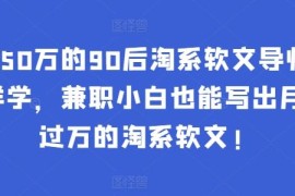 淘系软文写作全阶教程 兼职小白也能写出高收益推广文案