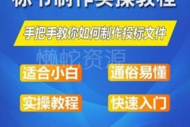 零基础标书制作实操教程 16课时手把手教你制作投标授标文件