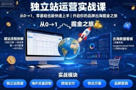 零基础独立站运营实战课 从0到1掌握品牌出海全流程