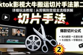 TikTok影视搬运切片玩法教程第二期 合规引流实操技巧详解