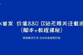 B站无限关注截流精准引流实操教程 附配套操作脚本及使用说明