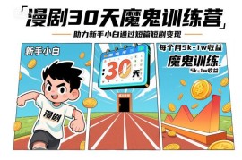 30天漫剧创作魔鬼训练营 新手小白短篇短剧变现入门实操课