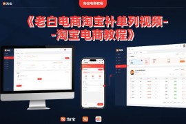 老白电商淘宝补单系列教程 补单方法稽查降权全解析