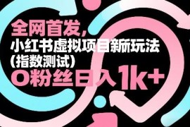 小红书虚拟指数测试项目完整拆解 零粉丝可落地变现玩法详解