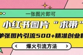 小红书求带图片引流玩法详解 单张图可引500+精准创业粉