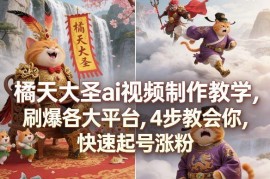 橘天大圣AI视频制作教学 4步掌握短视频快速起号涨粉技巧