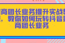 抖音招商团长业务提升实战教程 全流程运营玩法详解