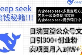 用DeepSeek批量洗公众号文章 引流创业粉卖项目实操教程