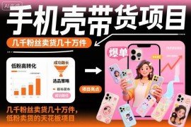 手机壳短视频带货项目拆解 低粉账号如何卖出数十万件商品