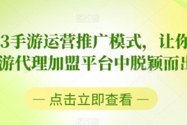 2023手游运营推广模式解析 助力手游代理加盟从业者脱颖而出