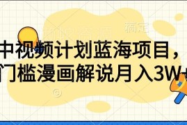 中视频计划蓝海项目详解 零门槛漫画解说入门全教程