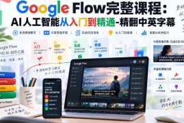 无水印精翻中英字幕 Google Flow AI人工智能从入门到精通完整课程