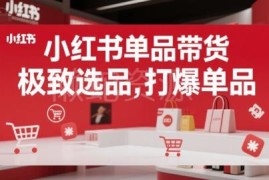 小红书单品带货实操指南 极致选品技巧与爆单玩法教学