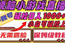 烧脑小游戏无露脸直播赚钱教程 小白易上手单账号日入超千元