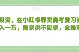 零成本小红书售卖中小学及高考复习资料 月入过万实操玩法解析
