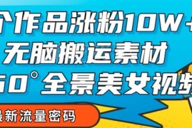仅发7个作品涨粉10W+ 全景美女视频搬运爆款玩法详解