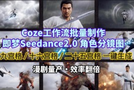 Coze工作流搭配即梦Seedance2.0 批量生成角色分镜图提升漫剧制作效率