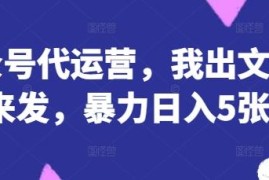 公众号流量主代运营玩法拆解 AI批量发文可实现日入500+