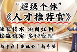 零基础人才推荐官实操教程 低门槛副业风口变现玩法全解