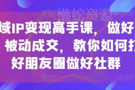 私域IP变现系统课程：打造高转化朋友圈 做好社群实现被动成交