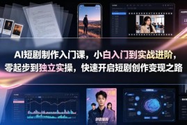 零基础AI短剧制作全阶课程 从入门到实操掌握变现全流程