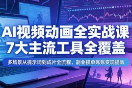 AI视频动画全实战教程 覆盖7大主流工具 全流程教学助力副业变现