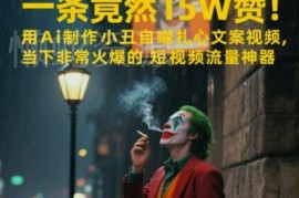 用AI制作小丑自嘲扎心文案视频 短视频高流量涨粉方法详解
