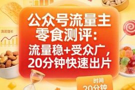 公众号流量主零食测评赛道实操指南 低门槛易上手适合新手