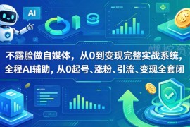 AI辅助不露脸自媒体从0起号涨粉到变现全流程实战教程