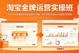 淘宝金牌运营实操课程 零基础系统掌握店铺运营全链路玩法
