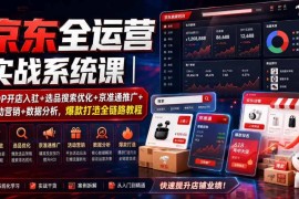 京东POP+自营全链路运营课 开店选品推广爆款打造系统教程