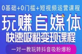 0基础无门槛短视频运营课程 剪映实操教你抖音吸粉变现