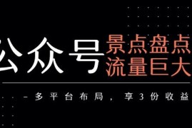 公众号流量主景点盘点项目玩法 多平台布局可获取多份收益