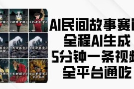 AI制作民间故事短视频教程 低门槛副业项目全平台可落地