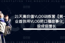 21天高价值VLOG训练营教程 口播故事化打造IP提升流量人设