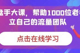 IP操盘手实操系统大课 助力企业老板搭建自有流量运营团队