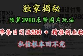 小红书求带类图片引流玩法 单条笔记日引500+精准创业粉教程
