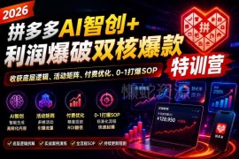 2026拼多多AI智创+利润爆破特训营 0-1打爆店铺实操玩法