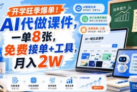 开学旺季AI代做课件副业怎么做 附免费接单渠道和工具使用方法